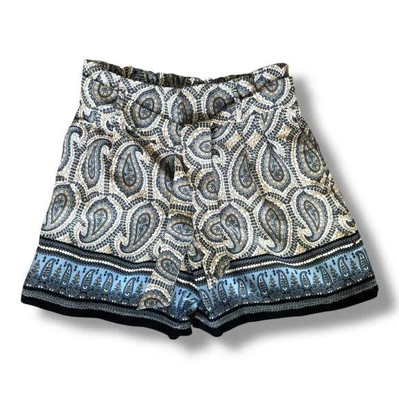 Tommy Hilfiger High Waist Blue and Black Shorts - Picture 1 of 5